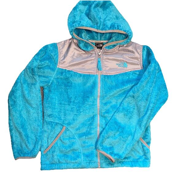 THE NORTH FACE Girls OSO Zip Hooded Turquoise Jacket Sweater-14/16 Youth - Picture 1 of 10